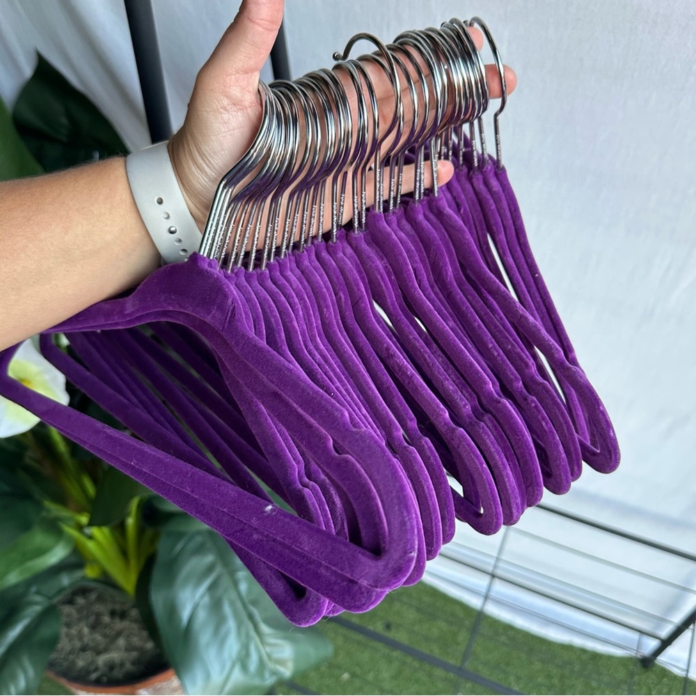 Purple Baby Felt Suede Velvet Hangers (Set of 34) - Picture 2 of 4